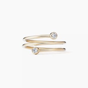 Tiffany diamond hoop ring 18k gold size 6